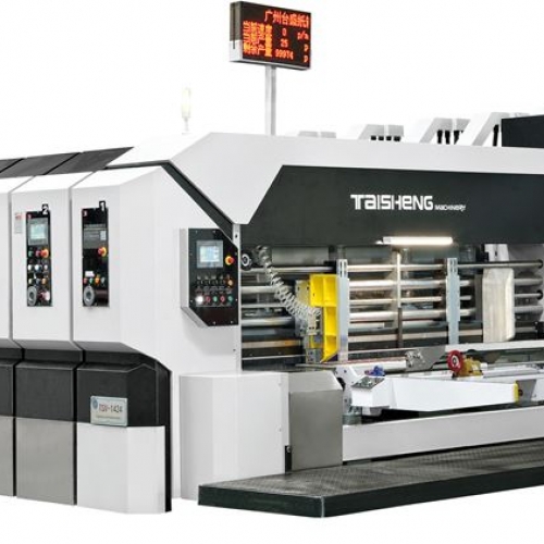 Máy in flexo 3 màu TAISHENG - có xếp chồng khuôn cắt bế có rãnh in nước tốc độ cao 